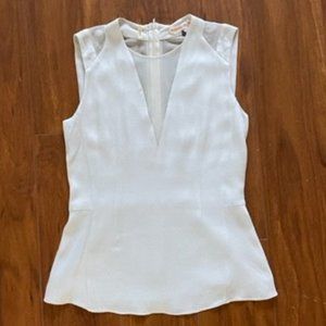 Rebecca Taylor sleeveless  top with sheer v neck and shoulders